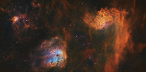 Flaming Star Tadpoles & Spider Nebulae - IC 405 - IC 410 - IC 417