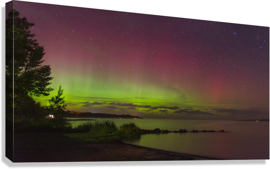 Balmy Beach Aurora Panorama Canvas Print