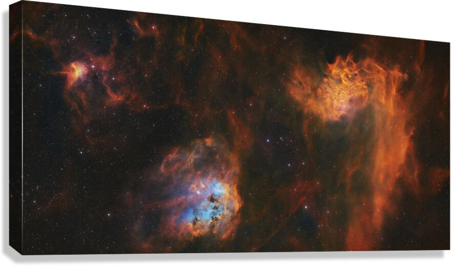 Flaming Star Tadpoles & Spider Nebulae - IC 405 - IC 410 - IC 417 Canvas Print
