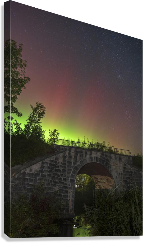 Rail Trail Bridge Aurora Canvas Print