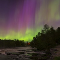 Sauble Falls Aurora Panorama