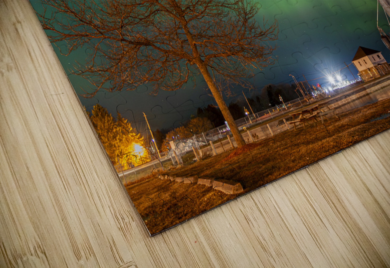 Aurora Over Grain Elevator Dean MacDonald Photos Puzzle